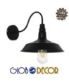 GLOBOSTAR® RAY 01065 Vintage Φωτιστικό Τοίχου - Απλίκα με Ντουί 1 x E27 AC 220-240V IP20 - Μαύρο - Μ26 x Π37 x Υ32cm